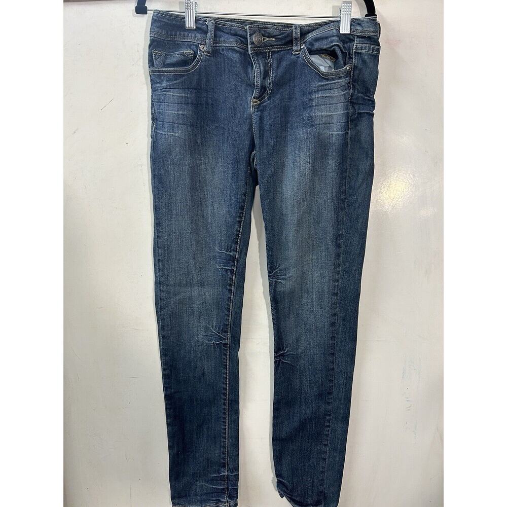 Vigold Jeans Womens Sz 9 Embellished Straight Medium Wash Stretch (30X30)